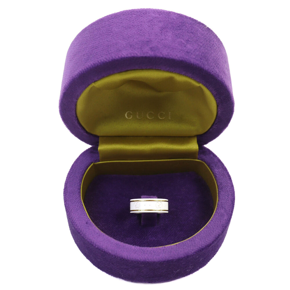 GUCCI Icon Ring, 18K White Gold, Ceramic, 4.5g, Made in Italy, Approx. Japane... - Picture 2 of 11